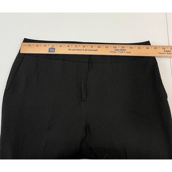 Ann Taylor Women's Margo Dress Pants Black White Pinstripe Virgin Wool Size 10 - Picture 7 of 12